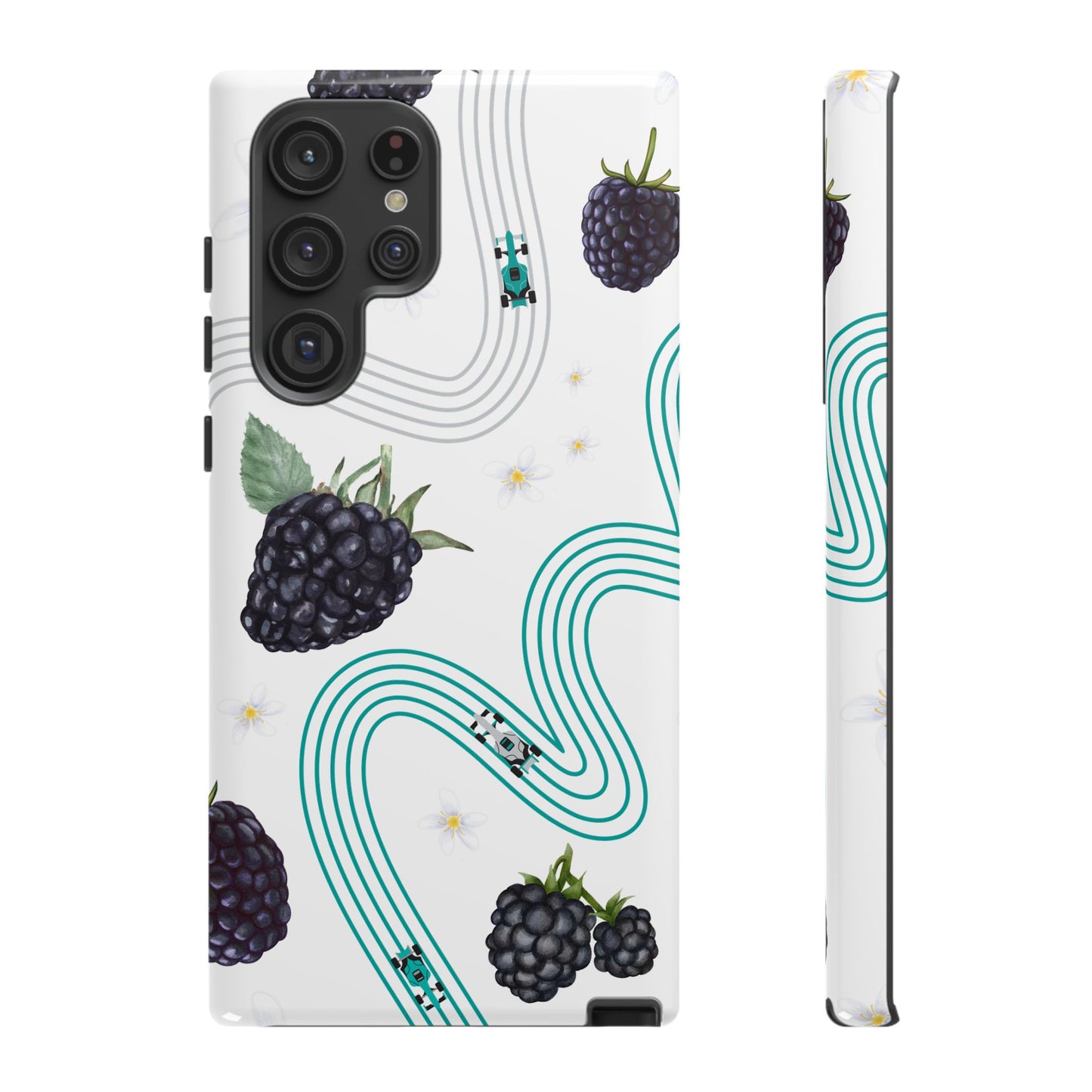 F1 Mercedes and Blackberries Phone Case , Trendy F1 Gift, Formula 1 Gift, Cute Fruit F1 Phone Case, Unique Phone Case