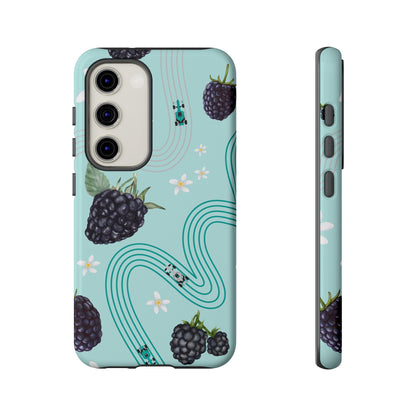 Teal F1 Mercedes and Blackberries Phone Case , Trendy F1 Gift, Formula 1 Gift, Cute Fruit F1 Phone Case, Unique Phone Case