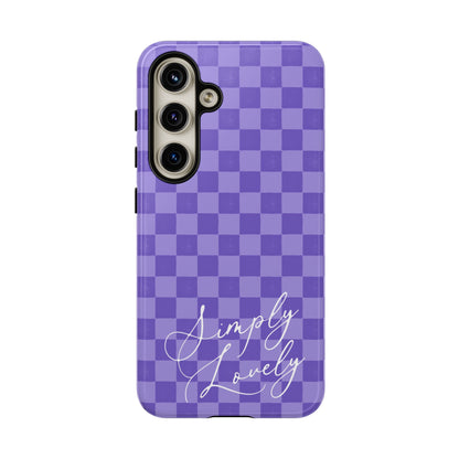 Simply Lovely Purple Checkered F1 Phone Case Design, Trendy F1 Gift, Formula 1 Gift, Cute F1 Phone Case