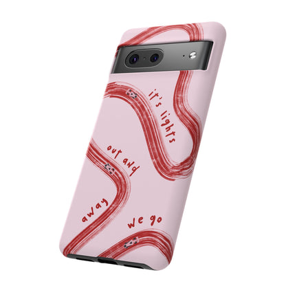Pink and Red Lights Out F1 Phone Case Design, Trendy F1 Gift, Formula 1 Gift, Cute F1 Phone Case, Unique Formula One Phone Case