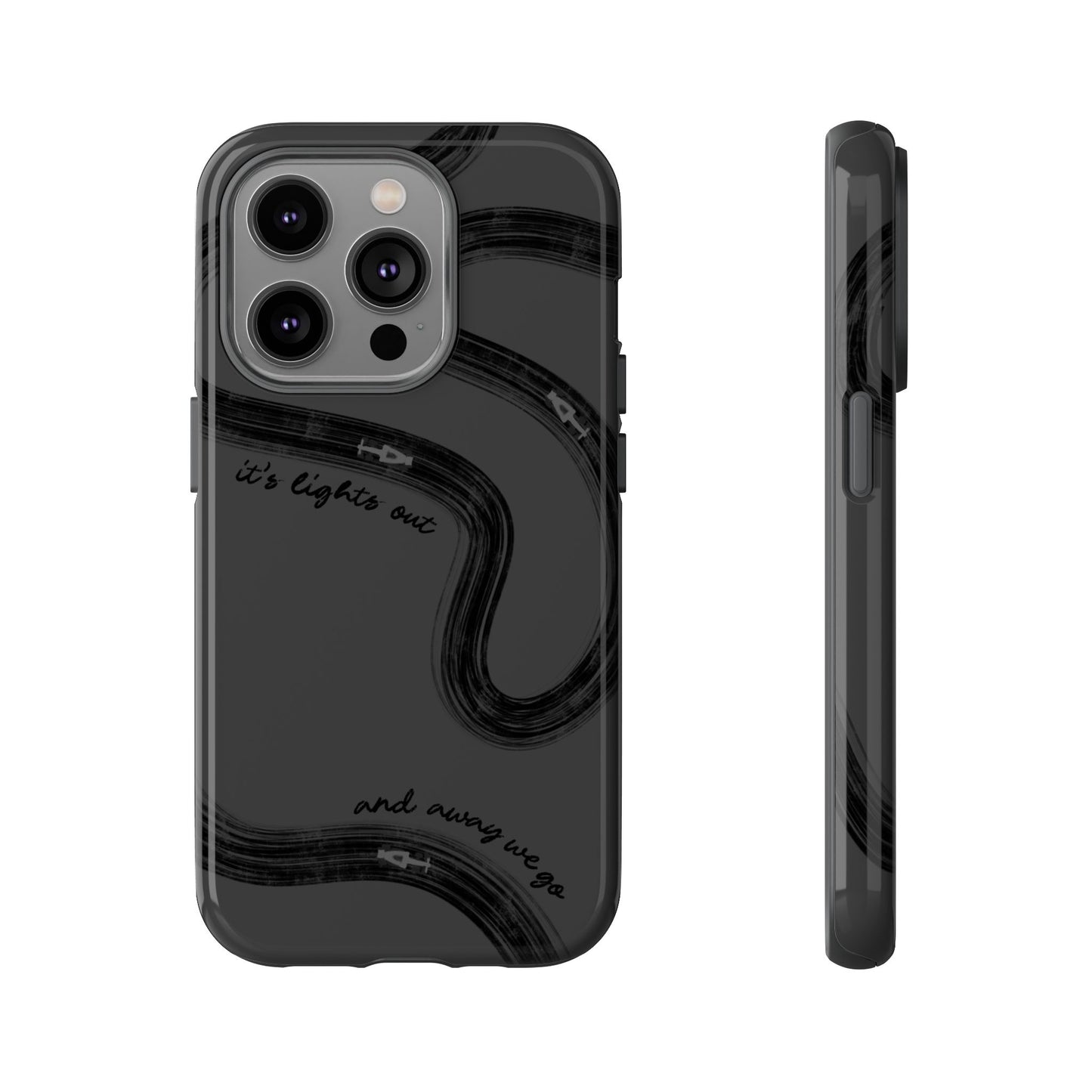 F1 Phone Case Monochrome Black Painted "its lights out and away we go", Trendy F1 Gift, Formula 1 Gift, Cute F1 Phone Case, Phone Case