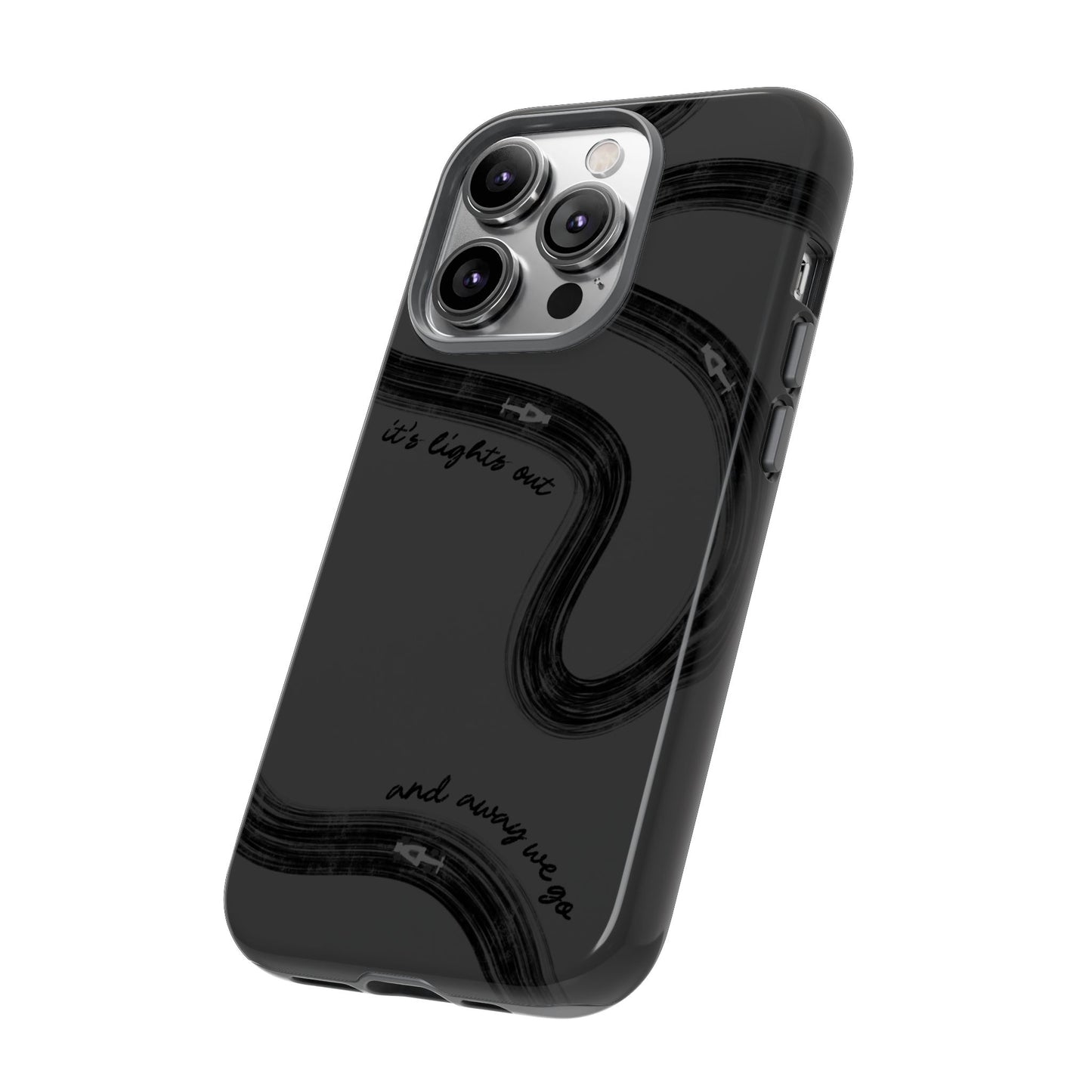 F1 Phone Case Monochrome Black Painted "its lights out and away we go", Trendy F1 Gift, Formula 1 Gift, Cute F1 Phone Case, Phone Case