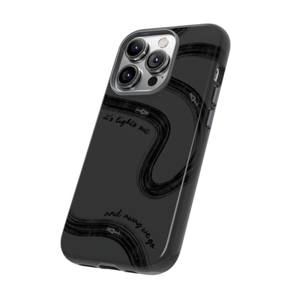 F1 Phone Case Monochrome Black Painted "its lights out and away we go", Trendy F1 Gift, Formula 1 Gift, Cute F1 Phone Case, Phone Case