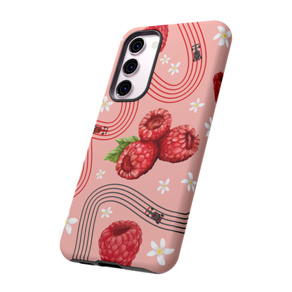 Red F1 Haas and Raspberries Phone Case, Trendy F1 Gift, Formula 1 Gift, Cute Fruit F1 Phone Case, Unique Phone Case