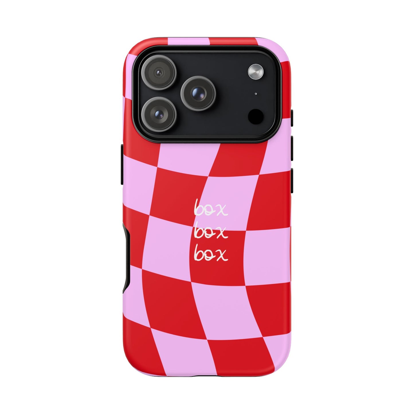 Pink and Red Checkered F1 Phone Case, Box Box Box F1 Phone Case