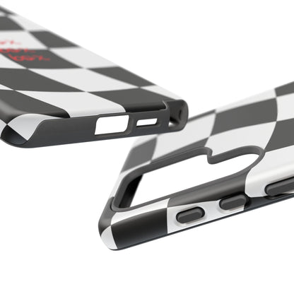 Black and Red Checkered F1 Phone Case, Box Box Box F1 Phone Case