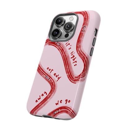 Pink and Red Lights Out F1 Phone Case Design, Trendy F1 Gift, Formula 1 Gift, Cute F1 Phone Case, Unique Formula One Phone Case