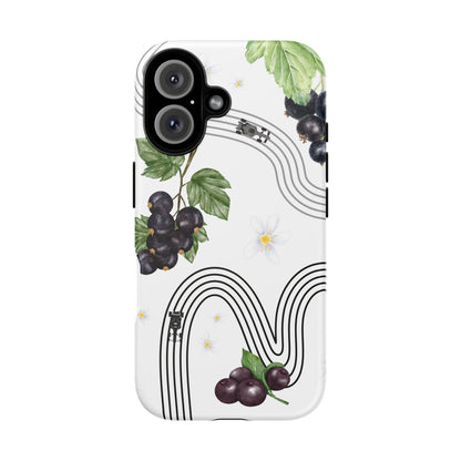 F1 Cadillac and Black Currants Phone Case, Trendy F1 Gift, Formula 1 Gift, Cute Fruit F1 Phone Case, Unique Phone Case