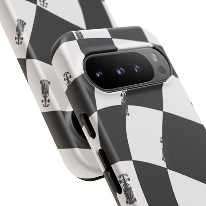 F1 Phone Case Black and White Checkered Design, Trendy F1 Gift, Formula 1 Gift, Cute F1 Phone Case, Unique Formula One Phone Case