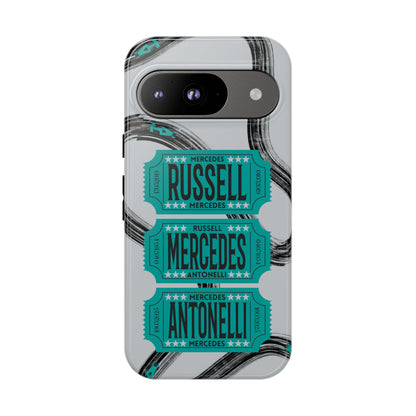 Mercedes F1 Phone Case Painted Ticket Stubs, Trendy F1 Gift, Formula 1 Gift, Cute F1 Phone Case