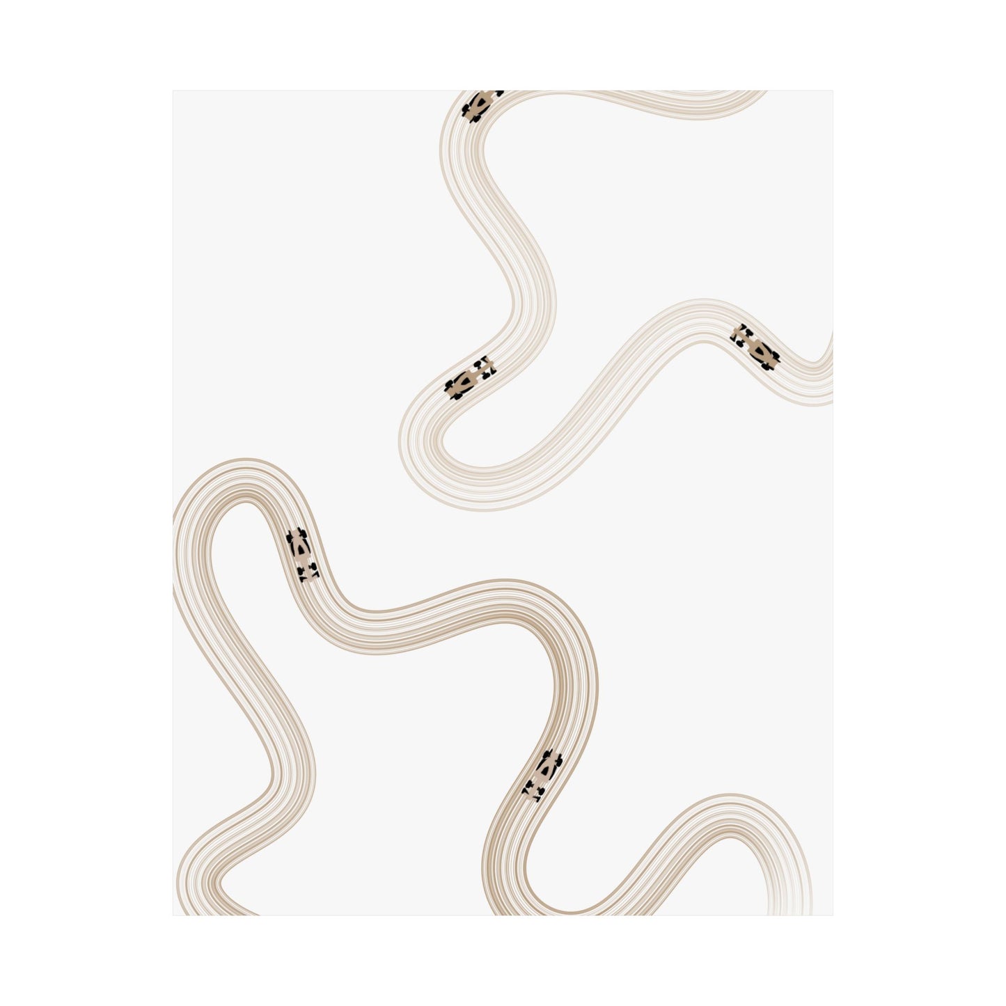 Neutral Beige F1 Matte Vertical Poster | Formula 1 Art Print (US SIZING)