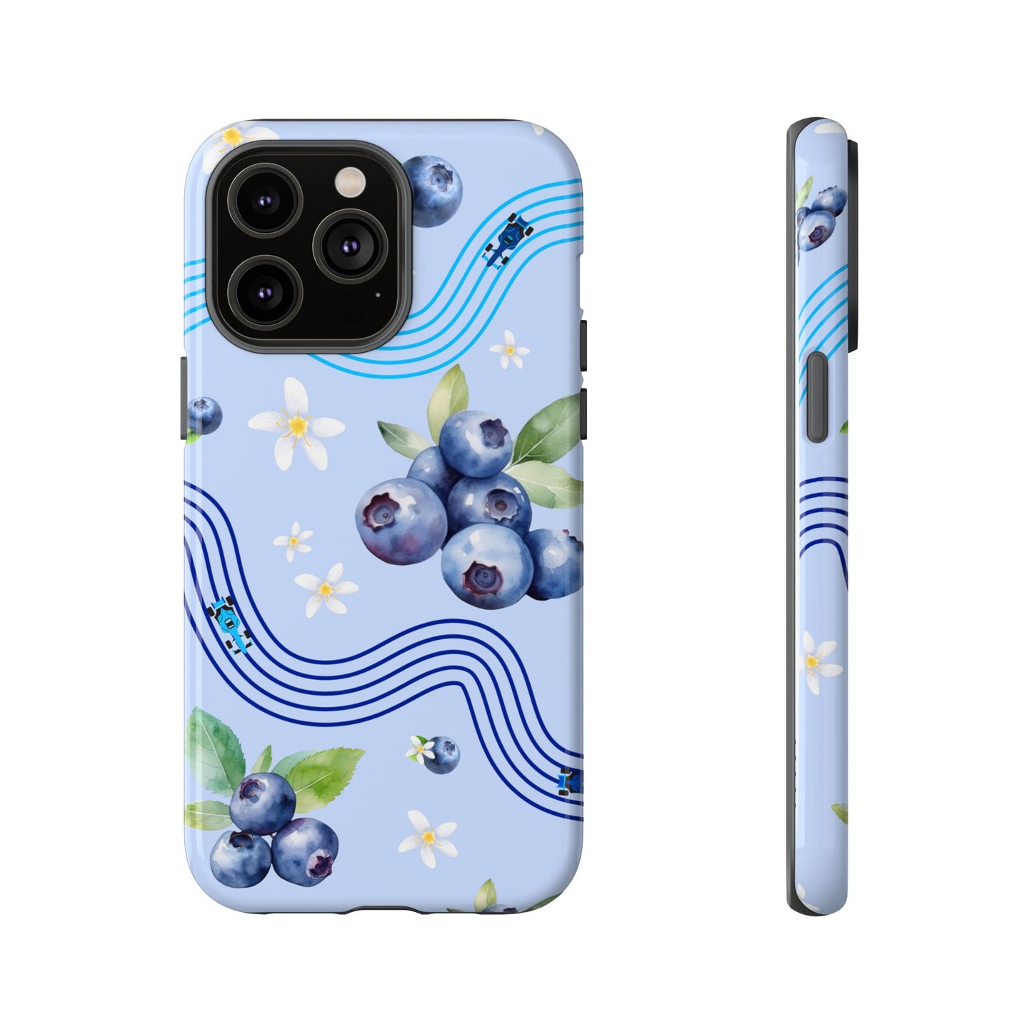 Blue F1 Williams and Blueberries Phone Case, Trendy F1 Gift, Formula 1 Gift, Cute Fruit F1 Phone Case, Unique Phone Case