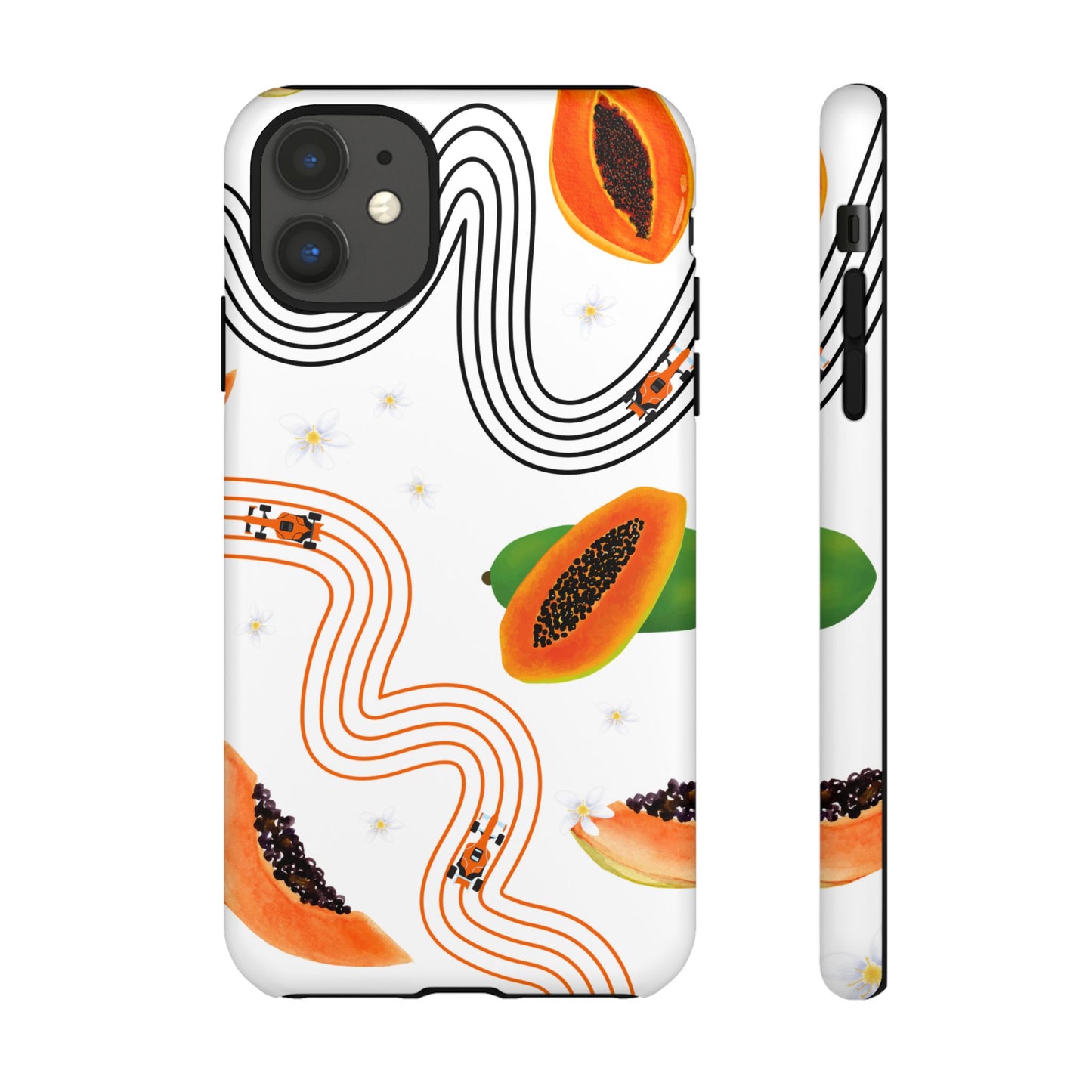 F1 McLaren and Papaya Phone Case , Trendy F1 Gift, Formula 1 Gift, Cute Fruit F1 Phone Case, Unique Phone Case