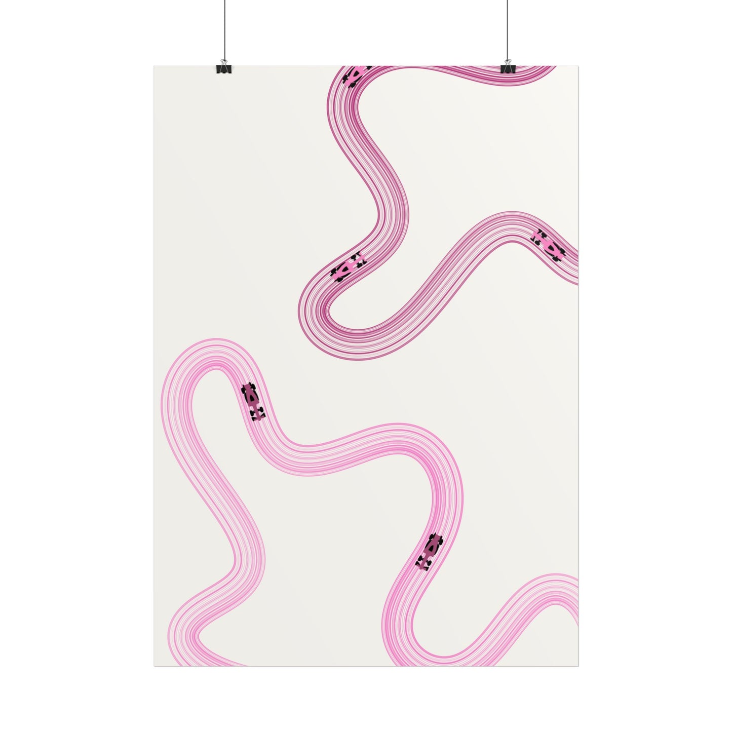 Pink F1 Wall Art Poster | Minimalist F1 Art - EU Sizing (Physical Print)