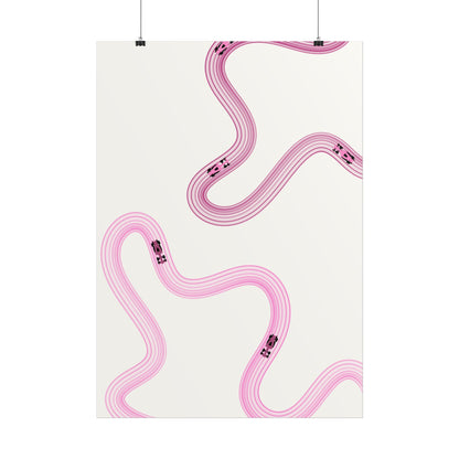 Pink F1 Wall Art Poster | Minimalist F1 Art - EU Sizing (Physical Print)