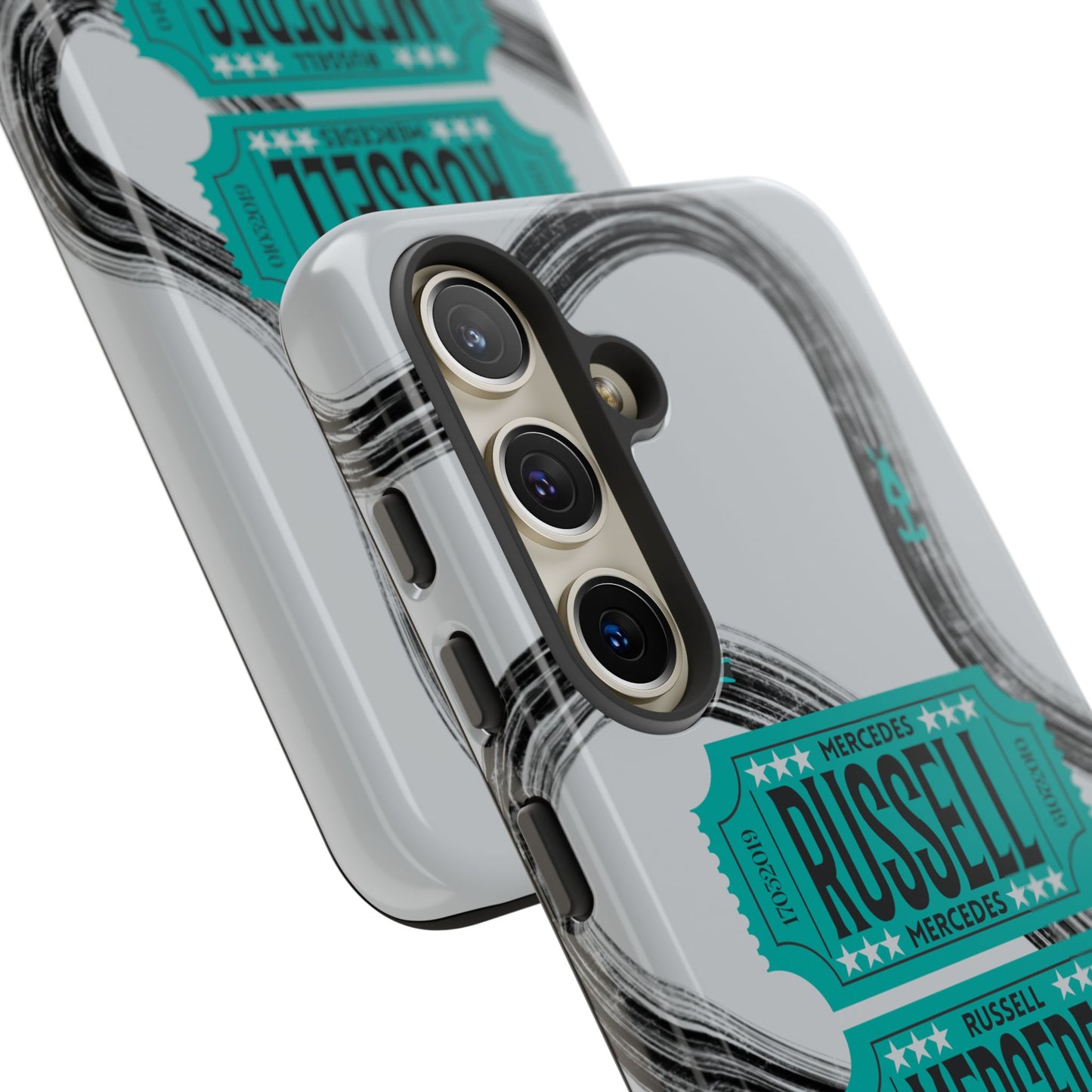 Mercedes F1 Phone Case Painted Ticket Stubs, Trendy F1 Gift, Formula 1 Gift, Cute F1 Phone Case