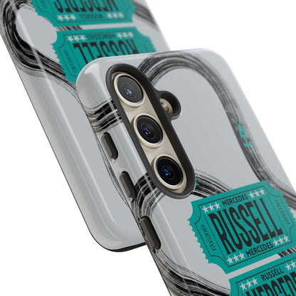 Mercedes F1 Phone Case Painted Ticket Stubs, Trendy F1 Gift, Formula 1 Gift, Cute F1 Phone Case