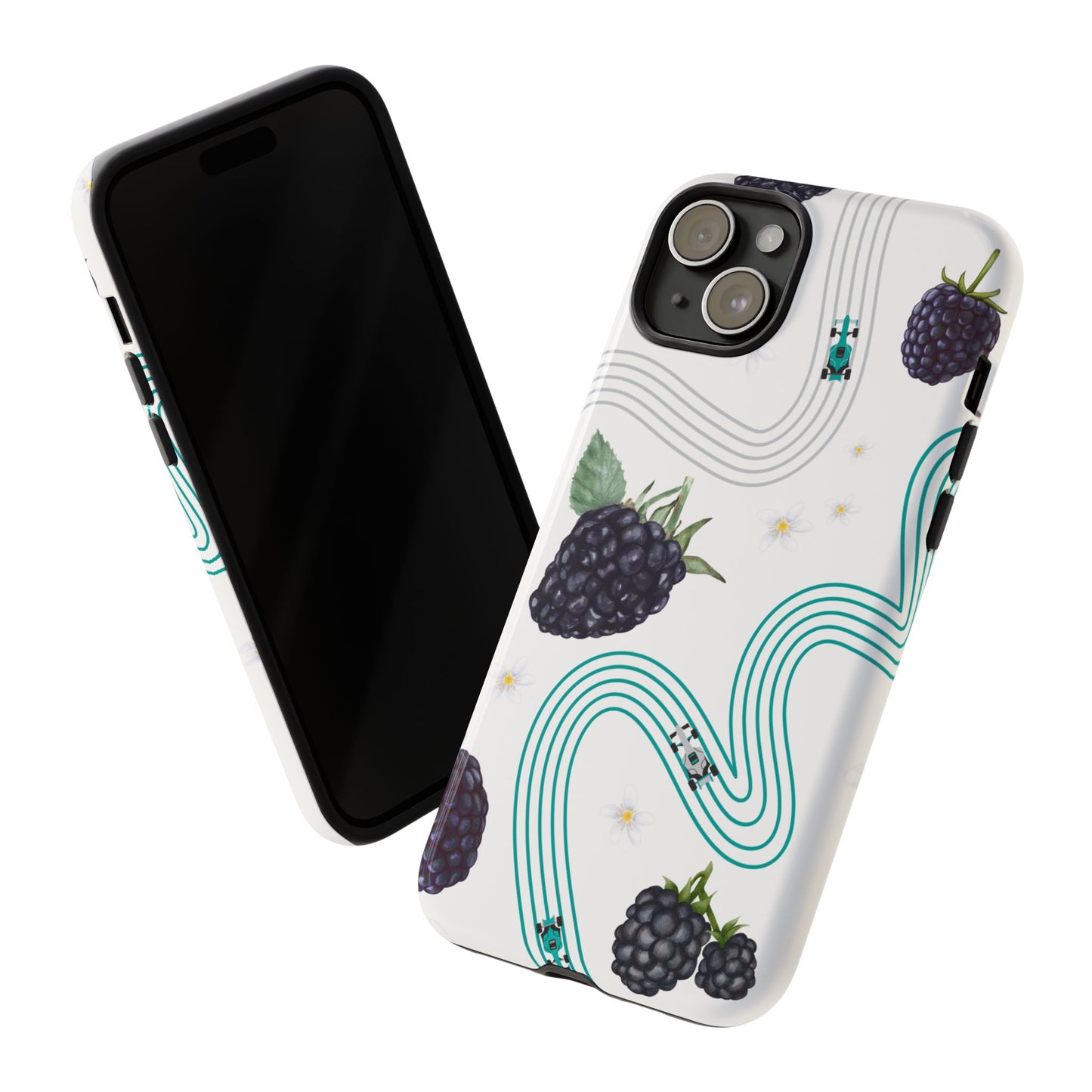 F1 Mercedes and Blackberries Phone Case , Trendy F1 Gift, Formula 1 Gift, Cute Fruit F1 Phone Case, Unique Phone Case