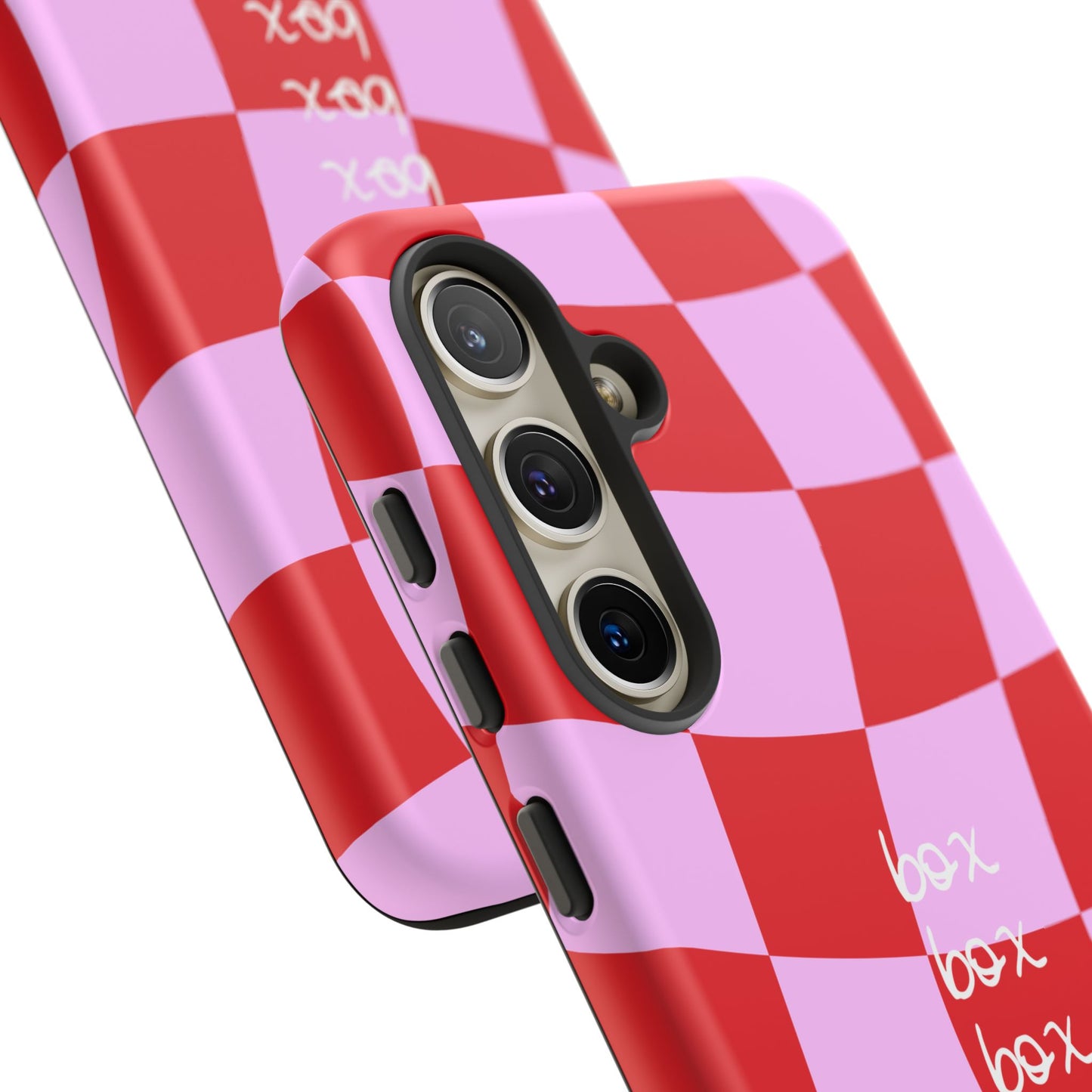 Pink and Red Checkered F1 Phone Case, Box Box Box F1 Phone Case