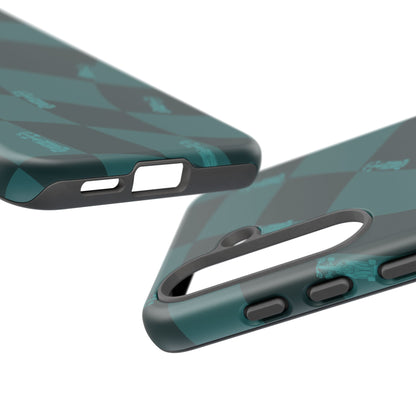 F1 Phone Case Teal Checkered Design, Trendy F1 Gift, Formula 1 Gift, Cute F1 Phone Case, Unique Formula One Phone Case