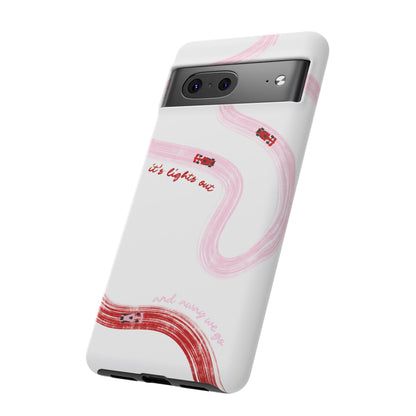 F1 Phone Case Pink and Red Painted "its lights out and away we go", Trendy F1 Gift, Formula 1 Gift, Cute F1 Phone Case, Unique Phone Case