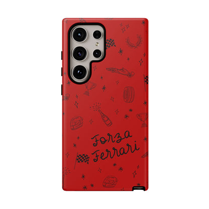 F1 Ferrari Racing Doodle "Forza Ferrari" F1 Phone Case Design