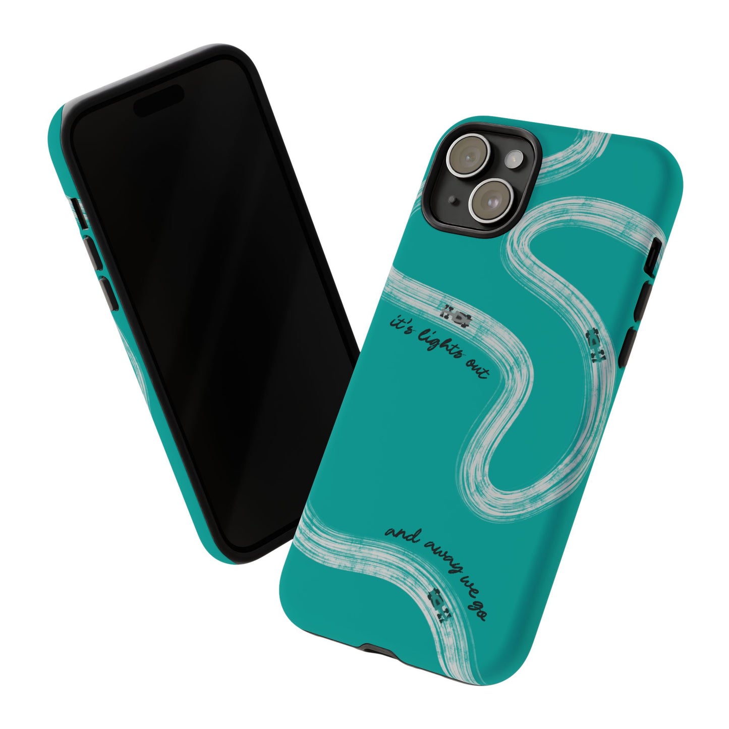 Mercedes F1 Phone Case Painted "its lights out and away we go", Trendy F1 Gift, Formula 1 Gift, Cute F1 Phone Case