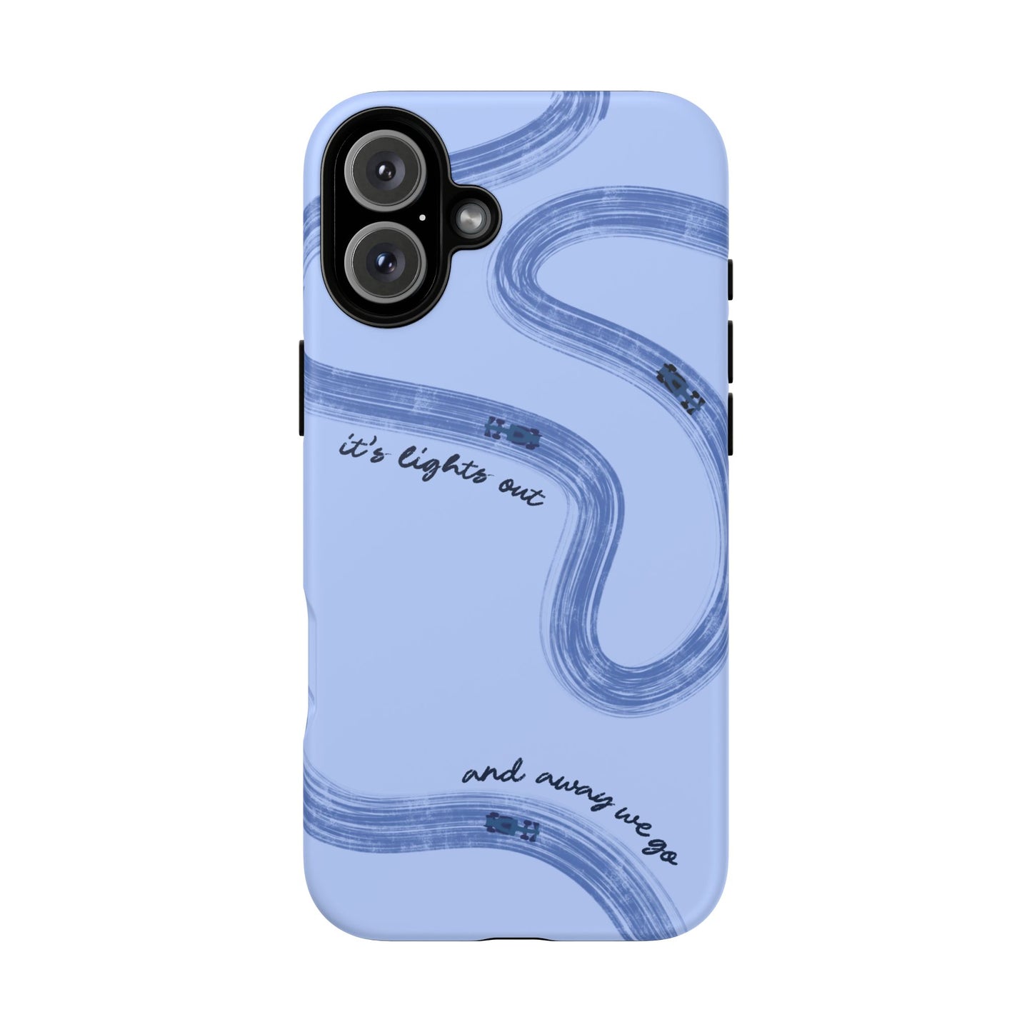 F1 Phone Case Monochrome Blue Painted "its lights out and away we go", Trendy F1 Gift, Formula 1 Gift, Cute F1 Phone Case, Phone Case