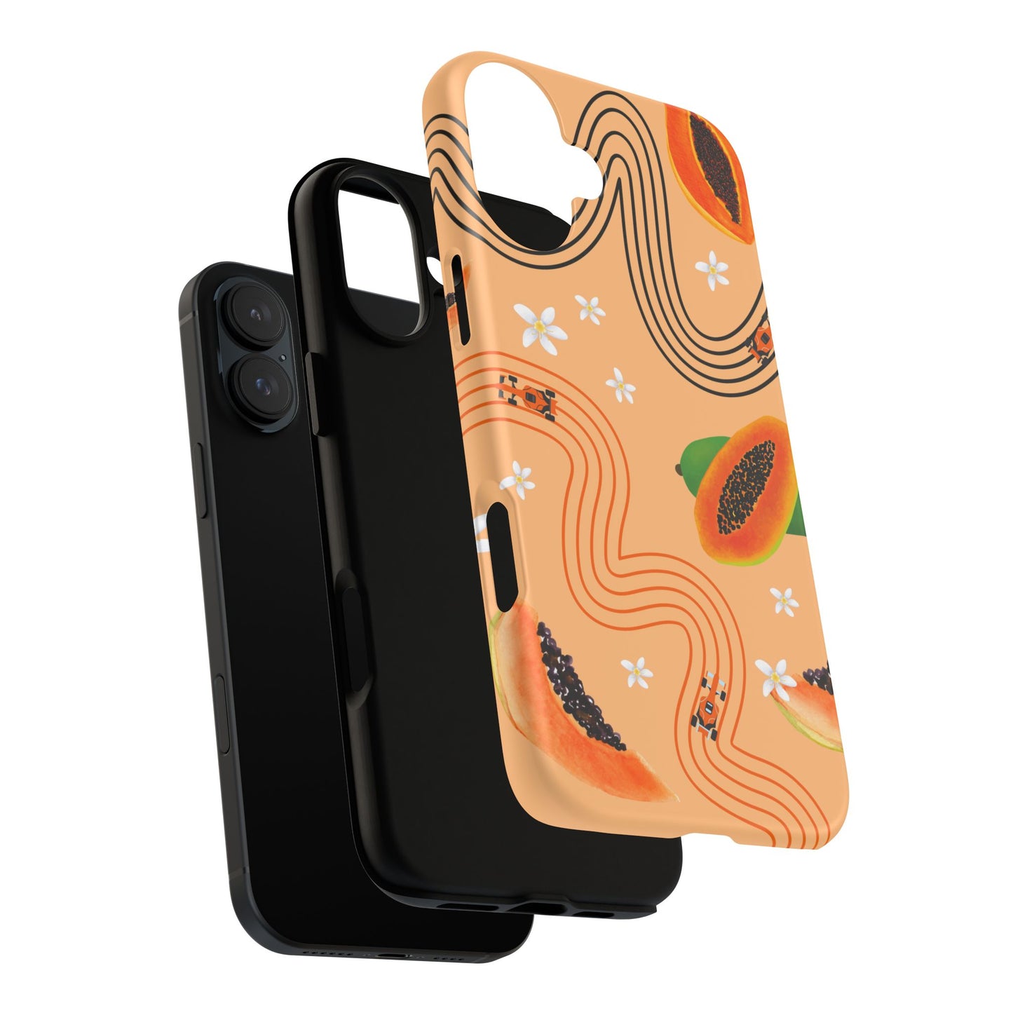 Orange F1 McLaren and Papaya Phone Case, Trendy F1 Gift, Formula 1 Gift, Cute Fruit F1 Phone Case, Unique Phone Case