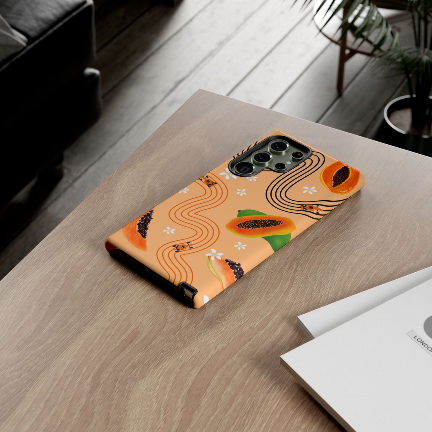 Orange F1 McLaren and Papaya Phone Case, Trendy F1 Gift, Formula 1 Gift, Cute Fruit F1 Phone Case, Unique Phone Case