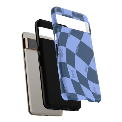 F1 Phone Case Blue Checkerboard Design, Trendy F1 Gift, Formula 1 Gift, Cute F1 Phone Case, Unique Formula One Phone Case