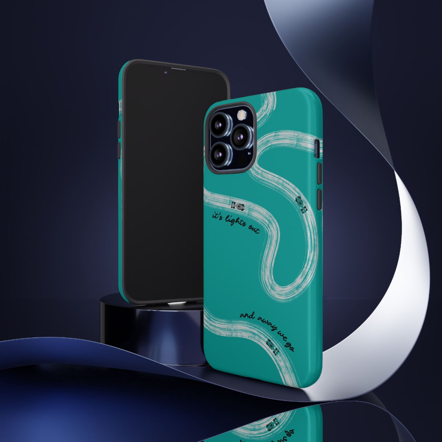 Mercedes F1 Phone Case Painted "its lights out and away we go", Trendy F1 Gift, Formula 1 Gift, Cute F1 Phone Case