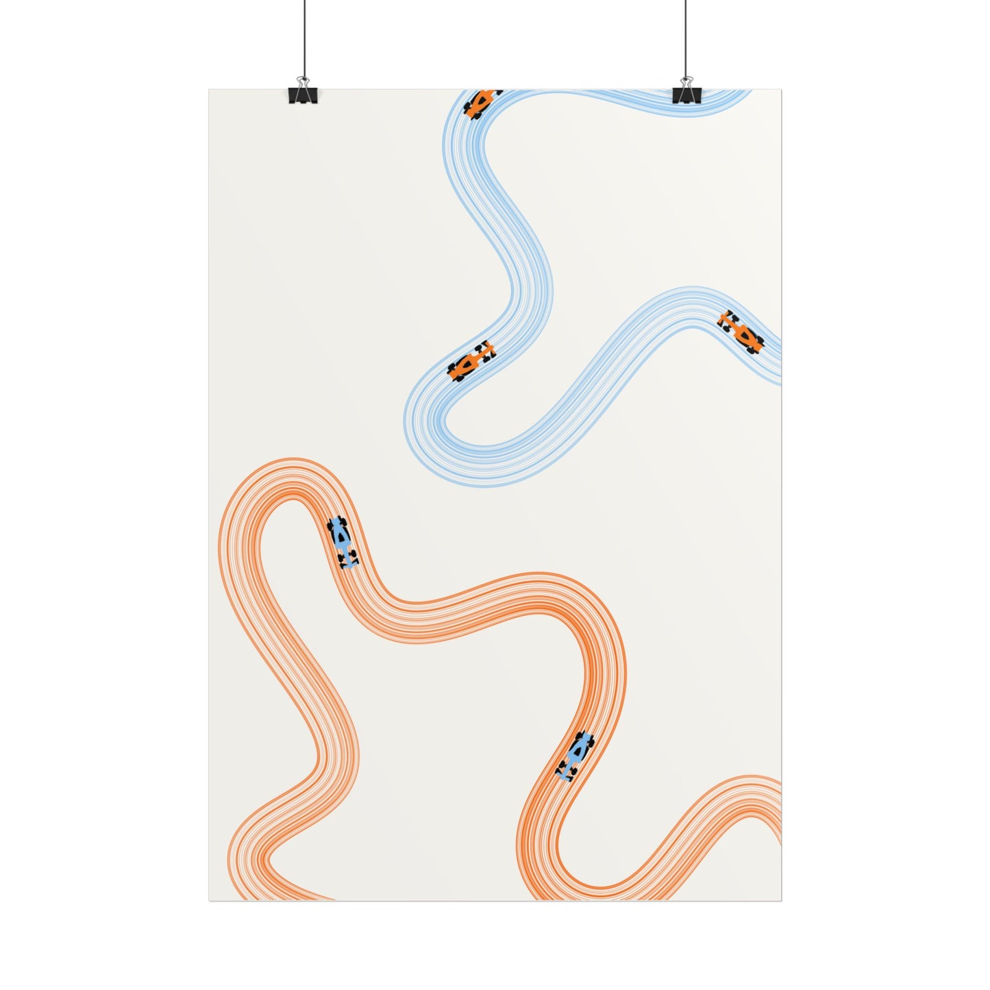 McLaren Orange and Blue F1 Wall Art Poster | Minimalist F1 Art - EU Sizing (Physical Print)