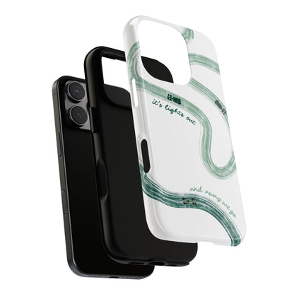 F1 Phone Case Green Painted "its lights out and away we go", Trendy F1 Gift, Formula 1 Gift, Cute F1 Phone Case, Gift for F1 Fans