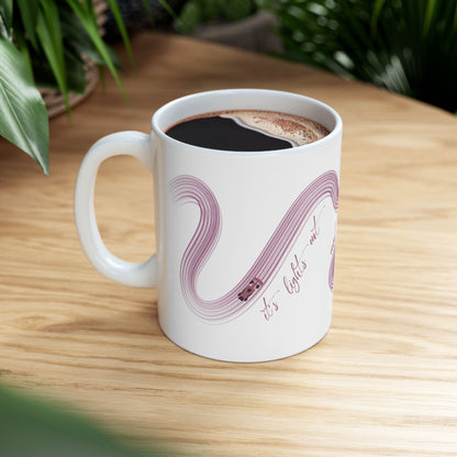 Purple Painted F1  It's Lights Out and Away We Go Mug, Unique Gift for Coffee Lovers, Whimsical Formula 1 Gift