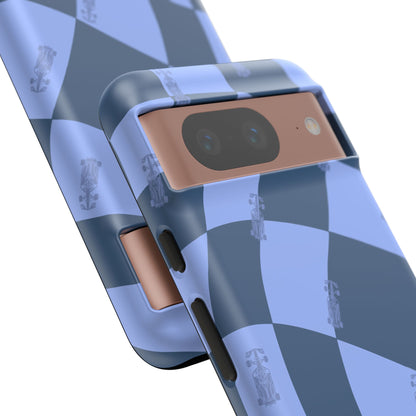 F1 Phone Case Blue Checkerboard Design, Trendy F1 Gift, Formula 1 Gift, Cute F1 Phone Case, Unique Formula One Phone Case