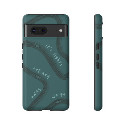 Teal Lights Out F1 Phone Case Design, Trendy F1 Gift, Formula 1 Gift, Cute F1 Phone Case, Unique Formula One Phone Case