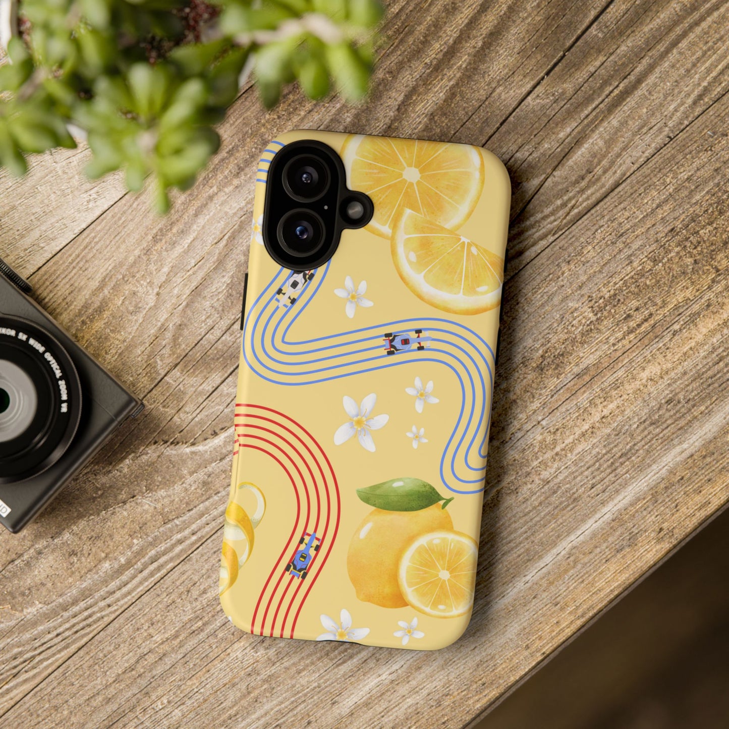 Yellow F1 Racing Bulls and Lemons Phone Case, Trendy F1 Gift, Formula 1 Gift, Cute Fruit F1 Phone Case, Unique Phone Case