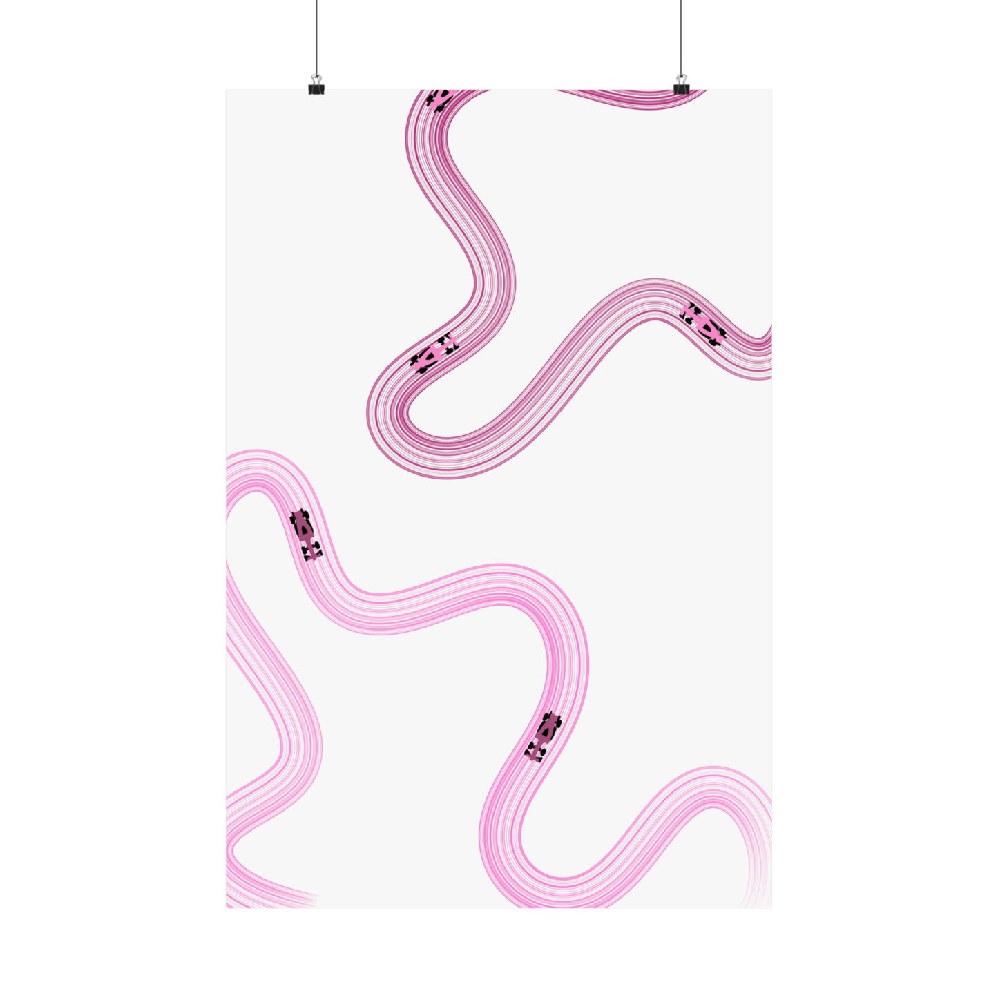 Pink F1 Matte Vertical Poster | Formula 1 Art Print (US SIZING)