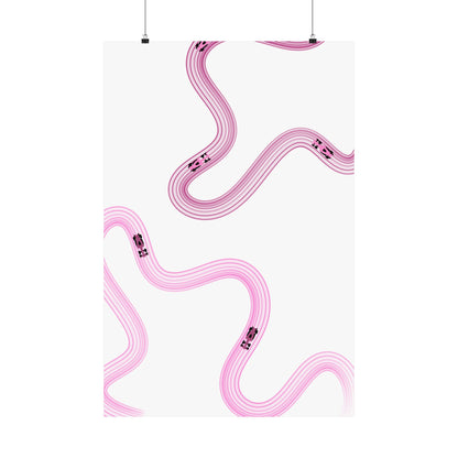 Pink F1 Matte Vertical Poster | Formula 1 Art Print (US SIZING)