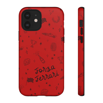 F1 Ferrari Racing Doodle "Forza Ferrari" F1 Phone Case Design