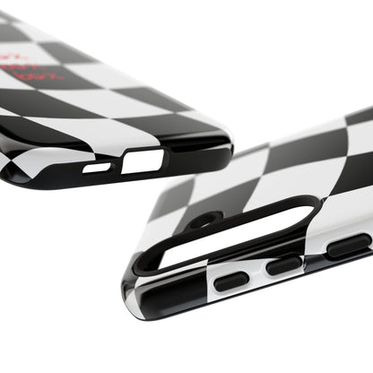 Black and Red Checkered F1 Phone Case, Box Box Box F1 Phone Case