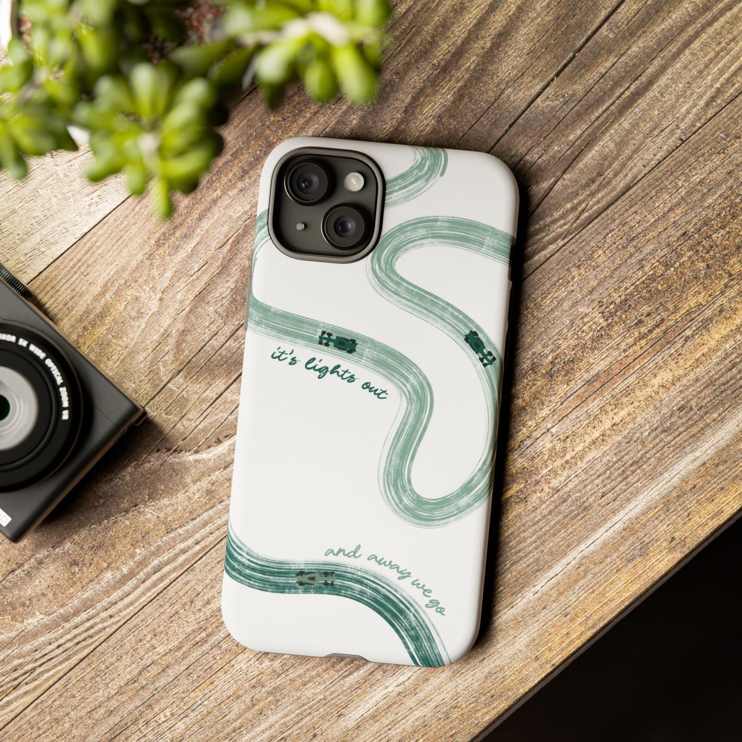F1 Phone Case Green Painted "its lights out and away we go", Trendy F1 Gift, Formula 1 Gift, Cute F1 Phone Case, Gift for F1 Fans