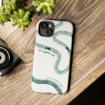 F1 Phone Case Green Painted "its lights out and away we go", Trendy F1 Gift, Formula 1 Gift, Cute F1 Phone Case, Gift for F1 Fans