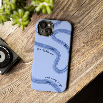 F1 Phone Case Monochrome Blue Painted "its lights out and away we go", Trendy F1 Gift, Formula 1 Gift, Cute F1 Phone Case, Phone Case