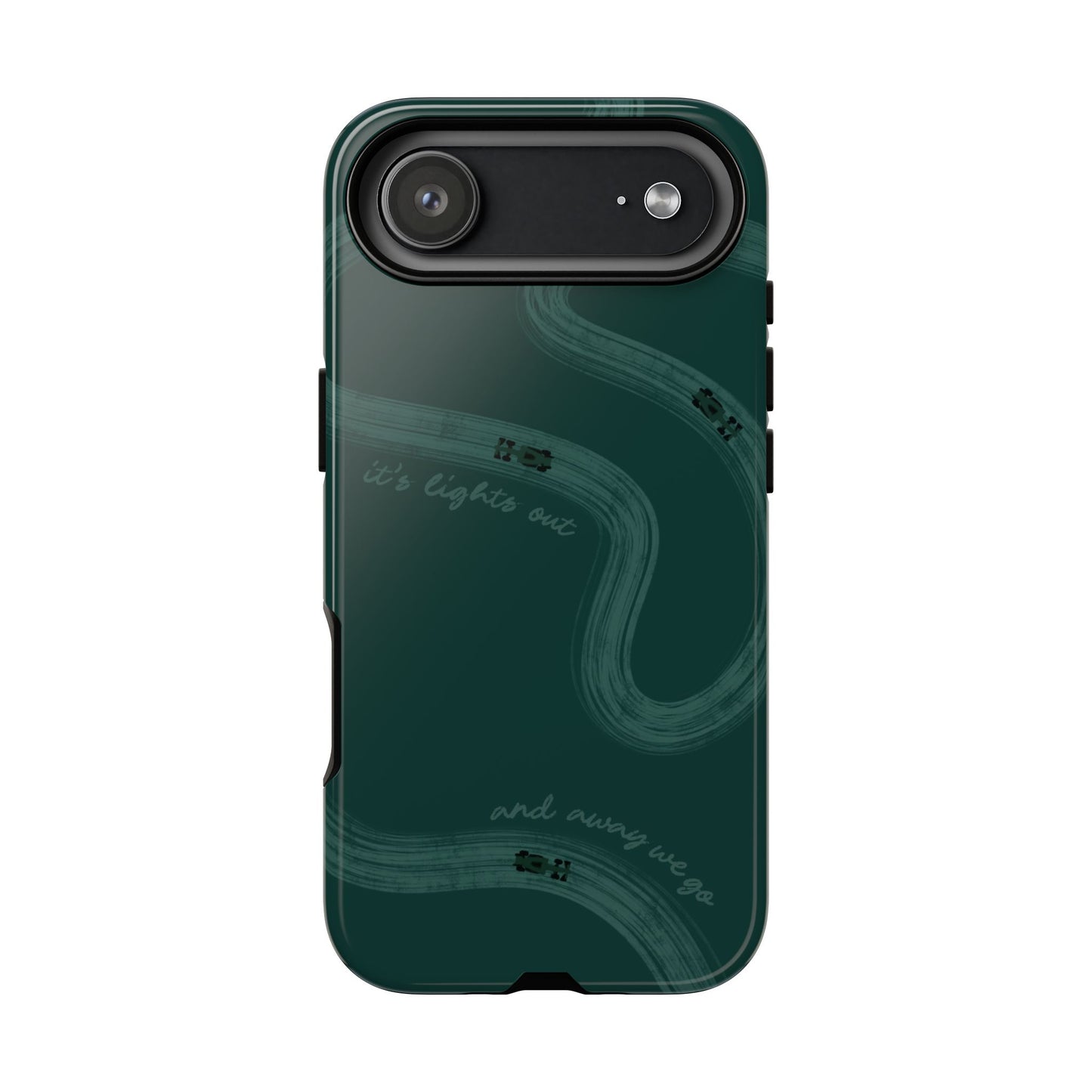F1 Phone Case Monochrome Green Painted "its lights out and away we go", Trendy F1 Gift, Formula 1 Gift, Cute F1 Phone Case, Phone Case