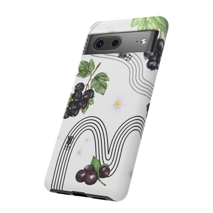 F1 Cadillac and Black Currants Phone Case, Trendy F1 Gift, Formula 1 Gift, Cute Fruit F1 Phone Case, Unique Phone Case