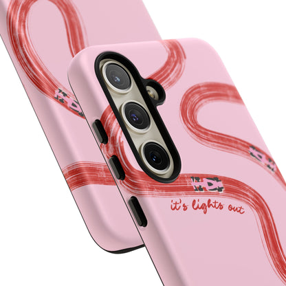 F1 Phone Case Pink and Red Painted "its lights out and away we go", Trendy F1 Gift, Formula 1 Gift, Cute F1 Phone Case, Unique Phone Case