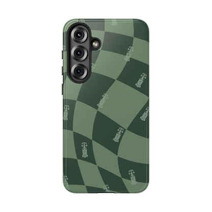 F1 Phone Case Green Checkerboard Design, Trendy F1 Gift, Formula 1 Gift, Cute F1 Phone Case, Unique Formula One Phone Case