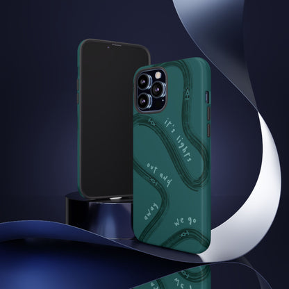 Teal Lights Out F1 Phone Case Design, Trendy F1 Gift, Formula 1 Gift, Cute F1 Phone Case, Unique Formula One Phone Case